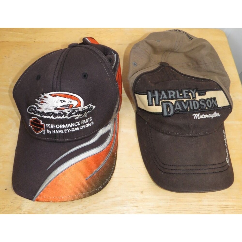 *Lot of 2* Harley Davidson Vintage Y2K Baseball Hats Screamin' Eagle O/S & LG